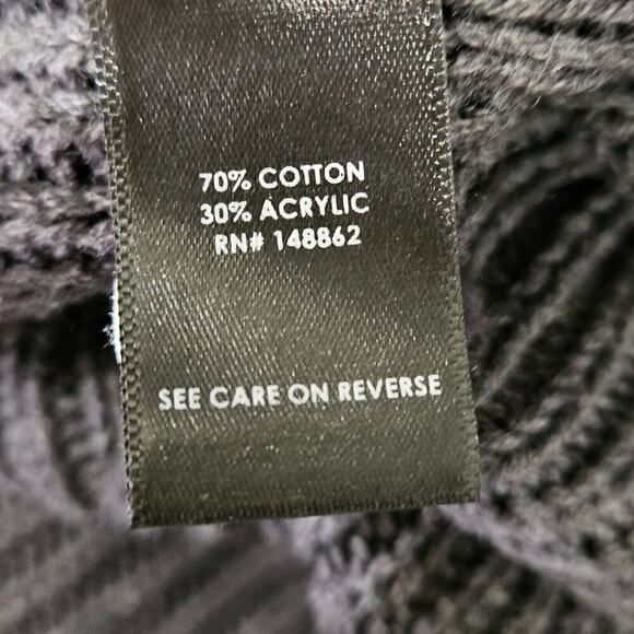 Torrid Women's 1X Gray Ribbed Knit Lace Up V-Neck Sweater - Picture 8 of 11